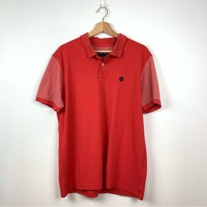 Eden Park Paris Polo Shirt Pima Cool Shirt Sleeves Red Pink Size XL Preppy Read